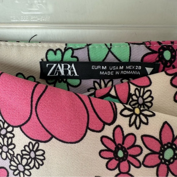 Zara Retro Colorful Floral Wrapover Mini Skirt M - Picture 4 of 6